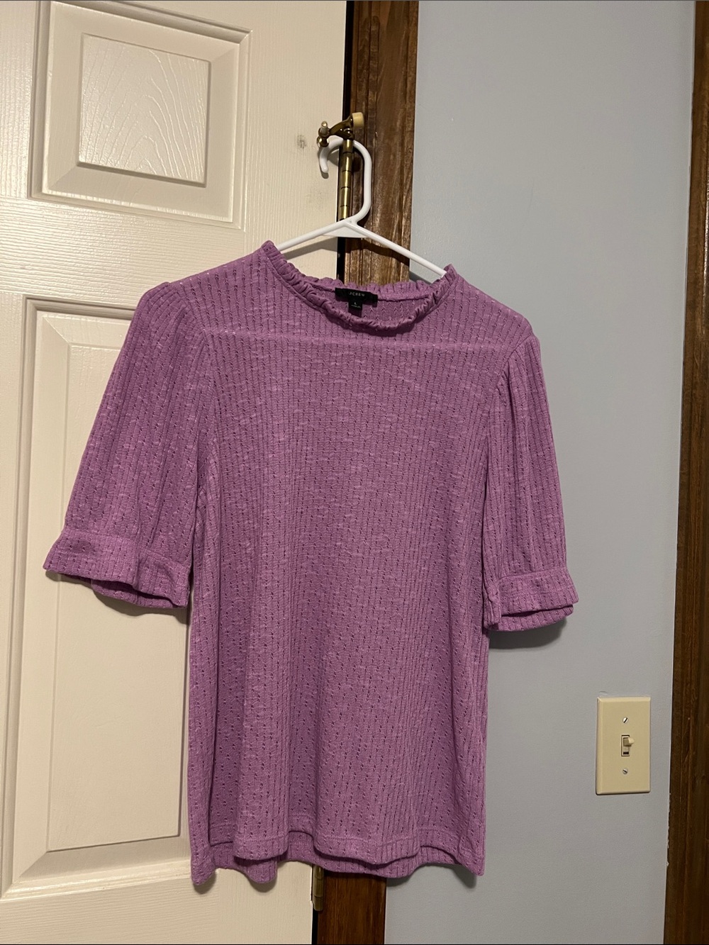 J. Crew Lavender Short-Sleeve Knit Top